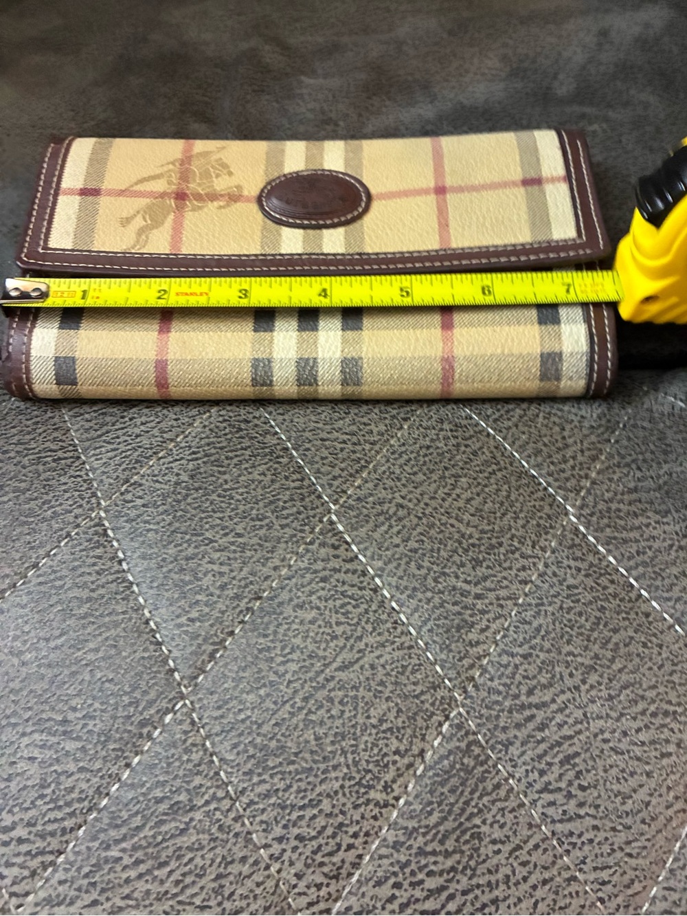 Burberry Tan and Brown Plaid Continental Wallet - Picture 4 of 5